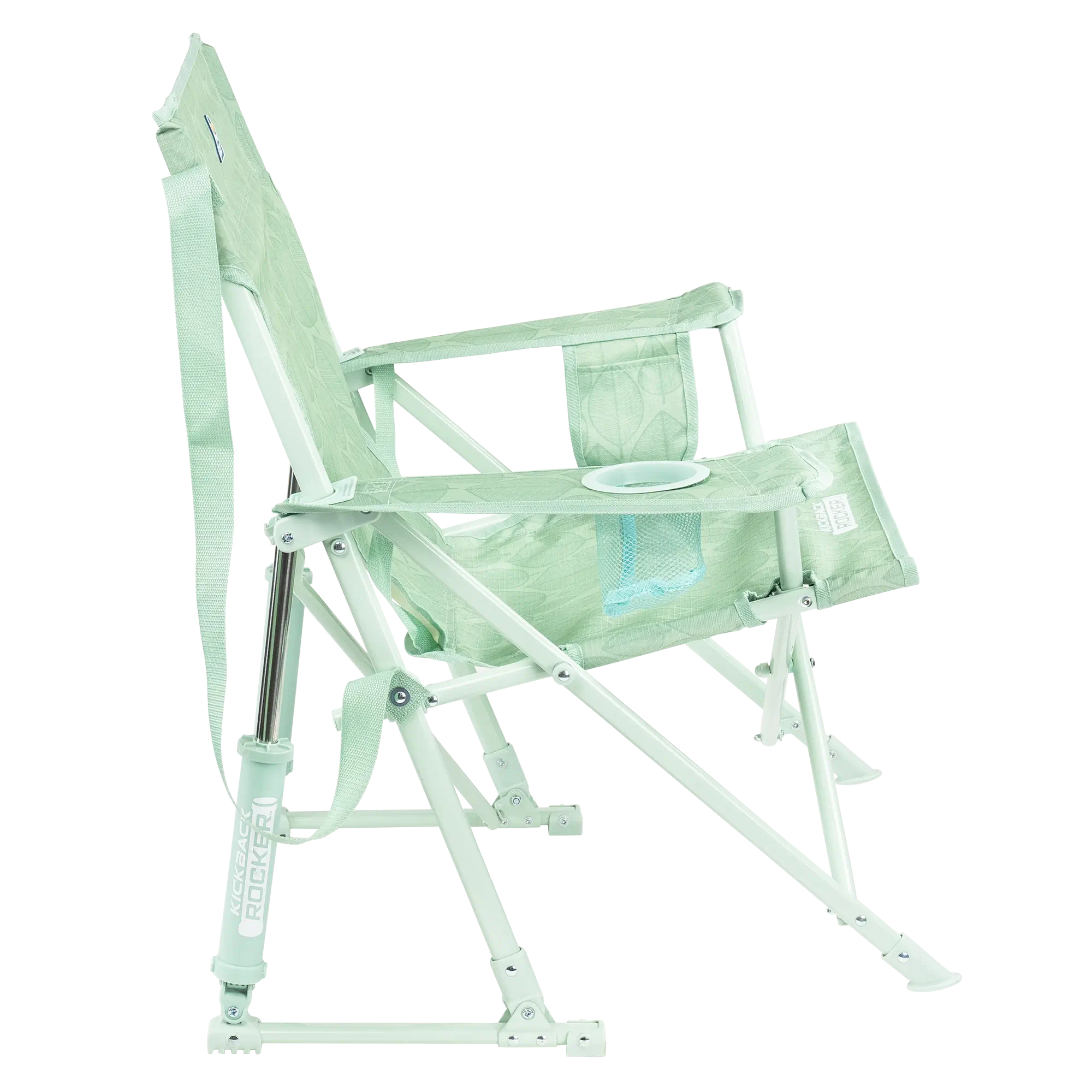 Luxury Camp Kickback Rocker - Choice 345 - Heavy-Duty Kickback Rocker with Beverage Holder Detail