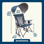 Premium All-Weather SunShade Rocker - Choice 550 - Patented Spring-Action Rocking Chair for Camping Detail