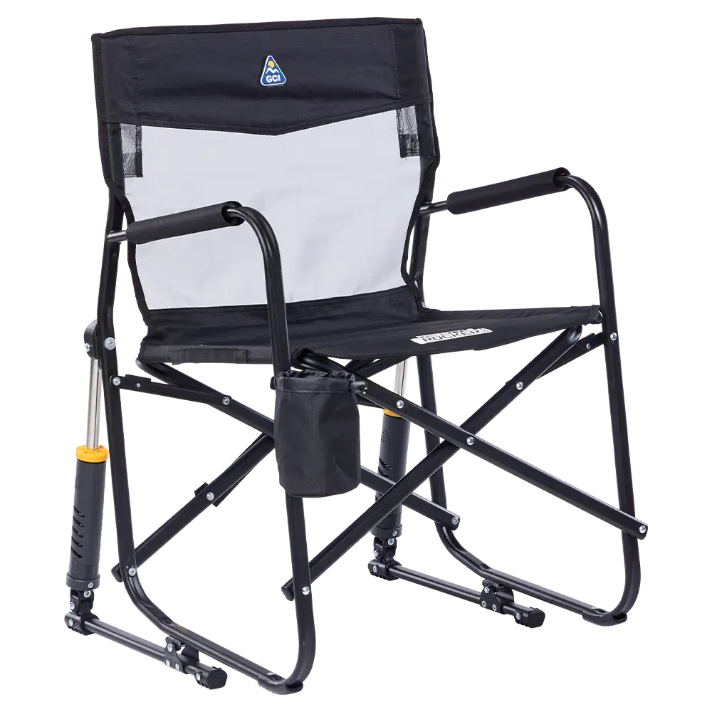 Smooth Motion Freestyle Rocker Elite - Choice 460 - Heavy-Duty Kickback Rocker with Beverage Holder - Black