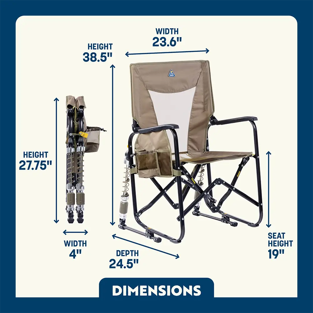 Heavy-Duty Freestyle Adjustable Rocker - Choice 573 - Patented Spring-Action Rocking Chair for Camping Detail