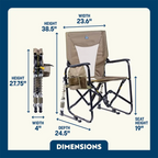 Heavy-Duty Freestyle Adjustable Rocker - Choice 573 - Patented Spring-Action Rocking Chair for Camping Detail
