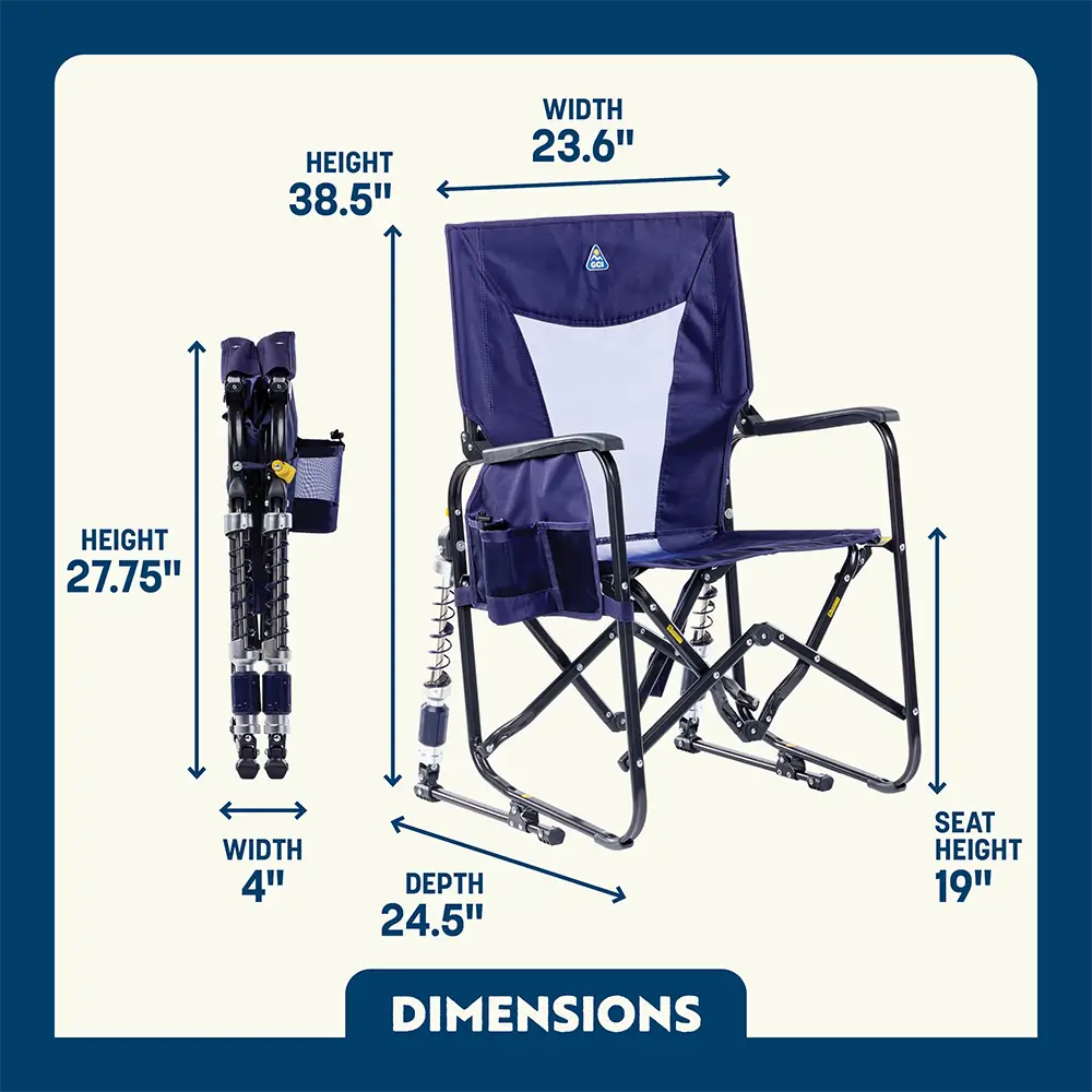 Heavy-Duty Freestyle Adjustable Rocker - Choice 573 - Patented Spring-Action Rocking Chair for Camping Detail