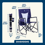 Heavy-Duty Freestyle Adjustable Rocker - Choice 573 - Patented Spring-Action Rocking Chair for Camping Detail