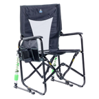 Heavy-Duty Freestyle Adjustable Rocker - Choice 573 - Patented Spring-Action Rocking Chair for Camping - Dark Charcoal