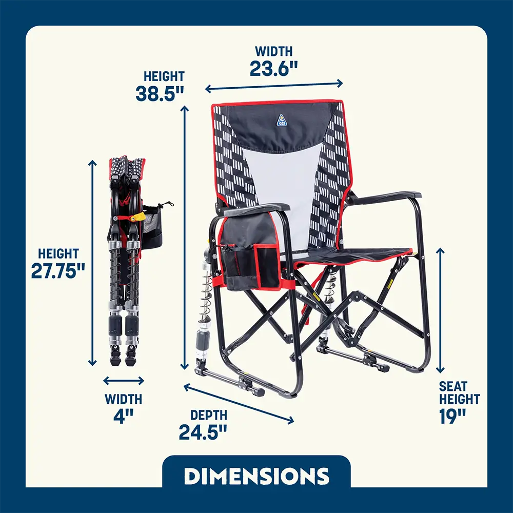 Heavy-Duty Freestyle Adjustable Rocker - Choice 573 - Patented Spring-Action Rocking Chair for Camping Detail