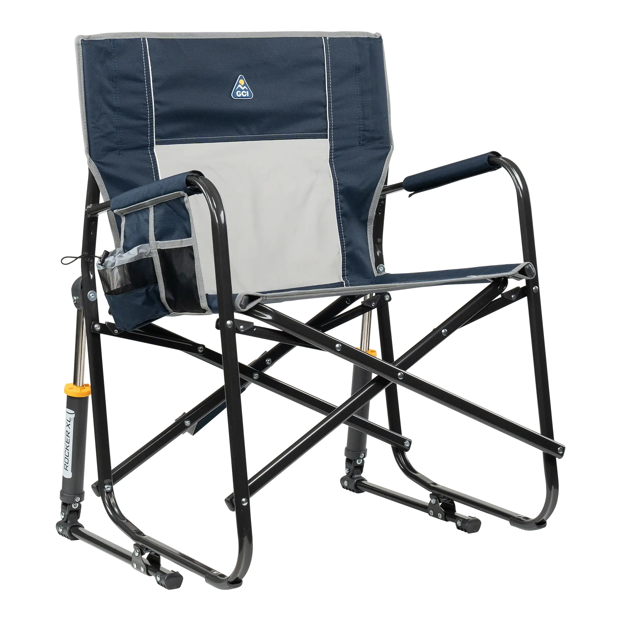 Patented Spring-Action Freestyle Rocker XL - Choice 552 - Freestyle Rocker Portable Outdoor Folding Chair - Indigo