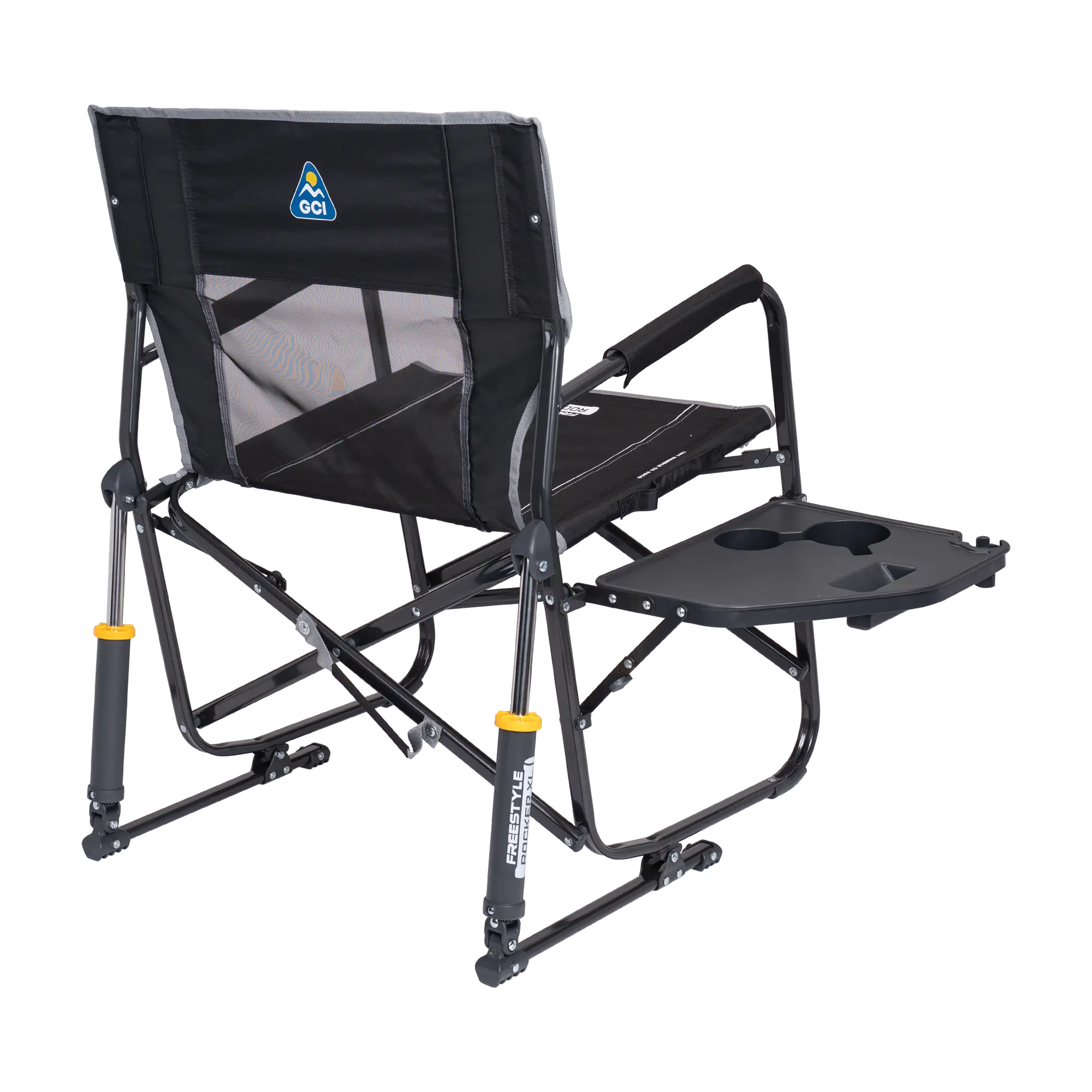 Smooth Motion Freestyle Rocker XL with Side Table - Choice 836 - Heavy-Duty Kickback Rocker with Beverage Holder Detail