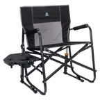 Smooth Motion Freestyle Rocker XL with Side Table - Choice 836 - Heavy-Duty Kickback Rocker with Beverage Holder - Black