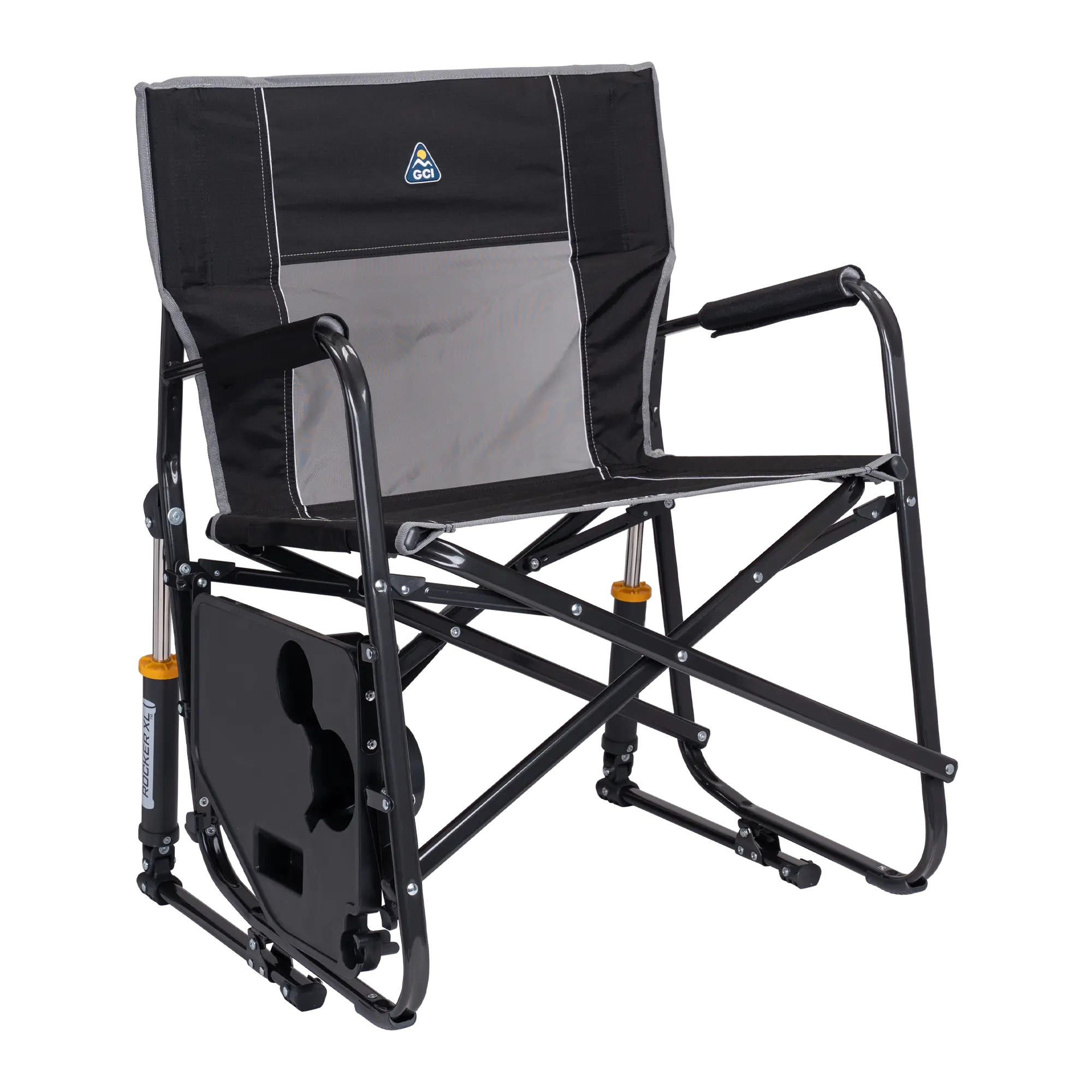 Smooth Motion Freestyle Rocker XL with Side Table - Choice 836 - Heavy-Duty Kickback Rocker with Beverage Holder Detail
