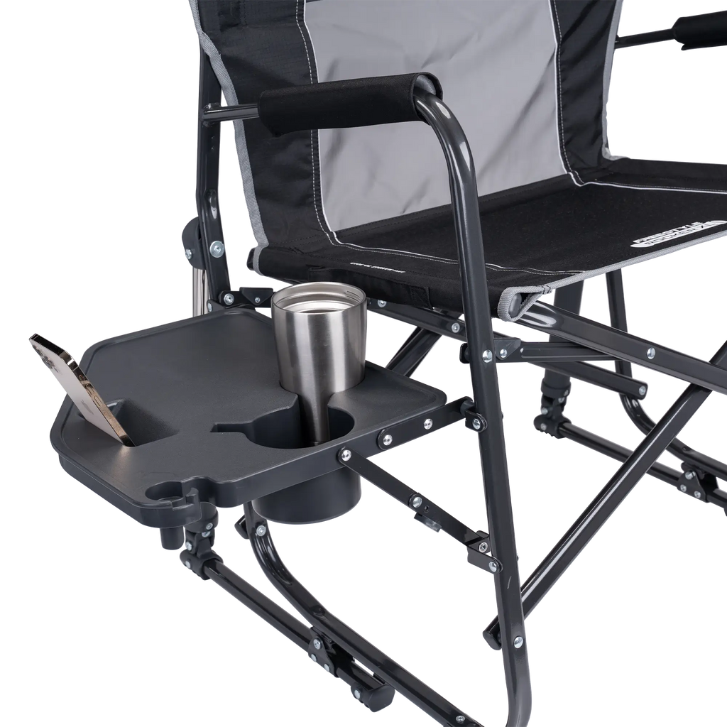 Smooth Motion Freestyle Rocker XL with Side Table - Choice 836 - Heavy-Duty Kickback Rocker with Beverage Holder Detail