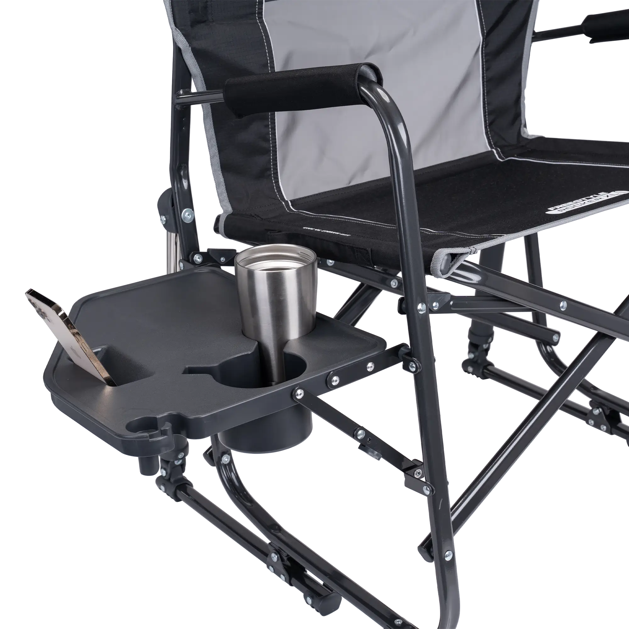 Smooth Motion Freestyle Rocker XL with Side Table - Choice 836 - Heavy-Duty Kickback Rocker with Beverage Holder Detail