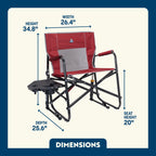 Smooth Motion Freestyle Rocker XL with Side Table - Choice 836 - Heavy-Duty Kickback Rocker with Beverage Holder Detail