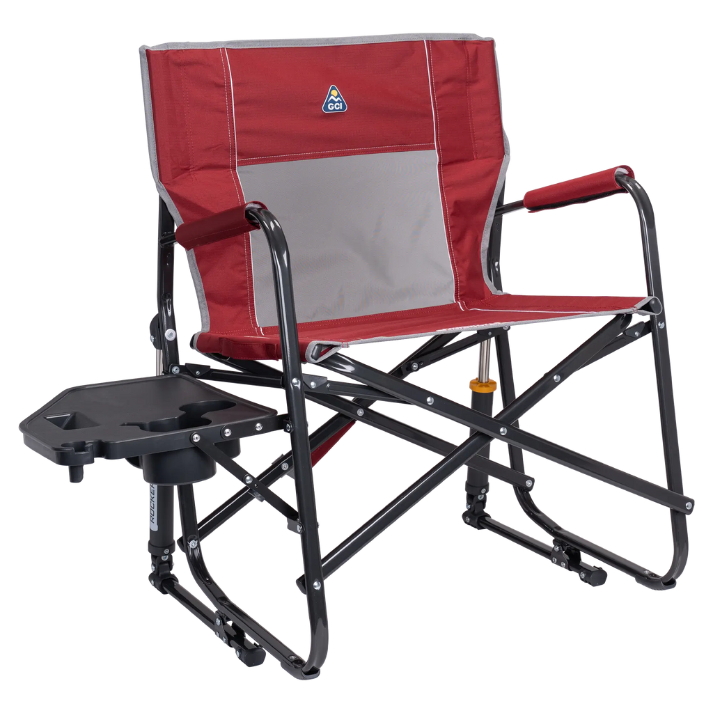Smooth Motion Freestyle Rocker XL with Side Table - Choice 836 - Heavy-Duty Kickback Rocker with Beverage Holder - Cinnamon