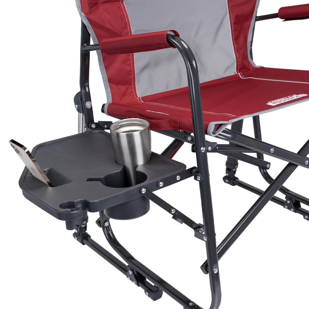 Smooth Motion Freestyle Rocker XL with Side Table - Choice 836 - Heavy-Duty Kickback Rocker with Beverage Holder Detail