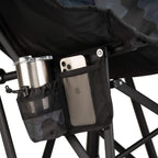 Luxury Camp Puff Rocker - Choice 731 - Heavy-Duty Kickback Rocker with Beverage Holder Detail
