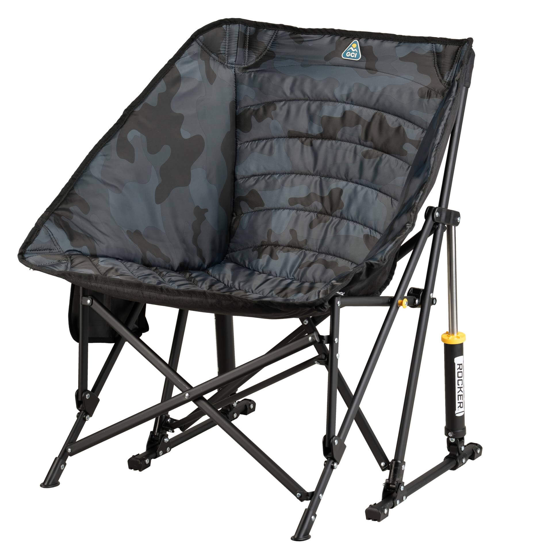 Luxury Camp Puff Rocker - Choice 731 - Heavy-Duty Kickback Rocker with Beverage Holder Detail