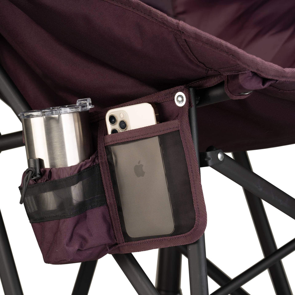 Luxury Camp Puff Rocker - Choice 731 - Heavy-Duty Kickback Rocker with Beverage Holder Detail
