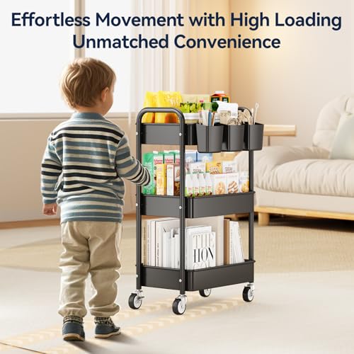 Classic YASONIC 3 Tier Rolling Cart - Metal Collection