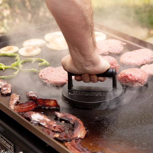 Cuisinart 6.5" Cast Iron Smashed Burger Press, Round Essentials