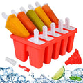 Eco-Friendly Silicone Popsicle Molds 10-cavity, DIY Ice Pop Mold for Set
