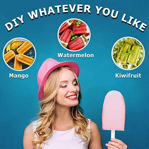 Eco-Friendly Silicone Popsicle Molds 10-cavity, DIY Ice Pop Mold for Set