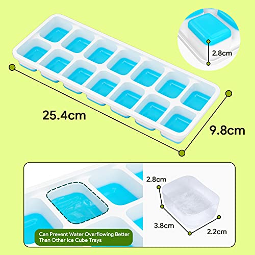 Classic Ice Cube Trays 4 Pack, Airabc Silicone with Collection