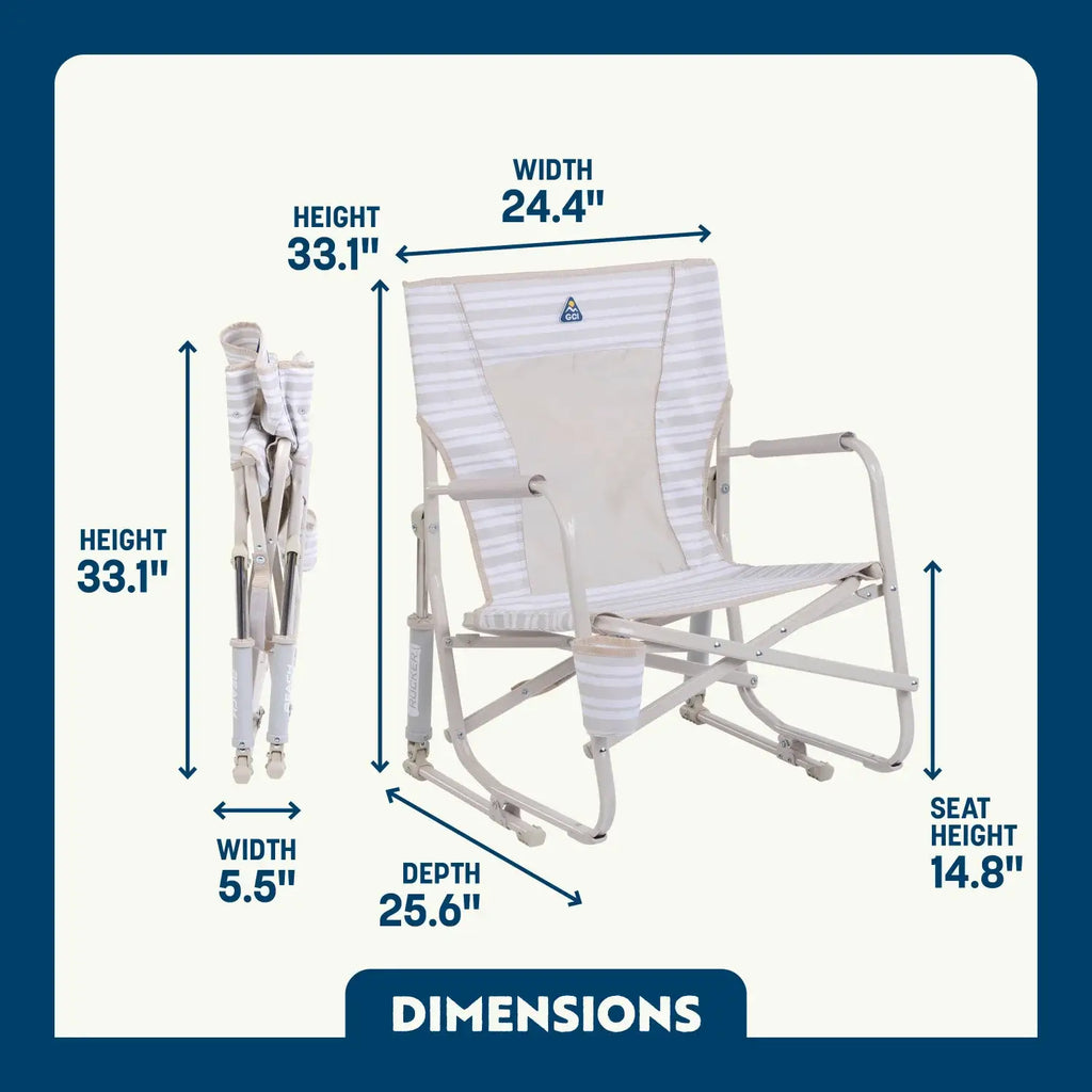 Patented Spring-Action Beach Rocker - Choice 712 - Freestyle Rocker Portable Outdoor Folding Chair Detail