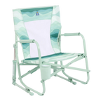 Patented Spring-Action Beach Rocker - Choice 712 - Freestyle Rocker Portable Outdoor Folding Chair - Green Beach Wave