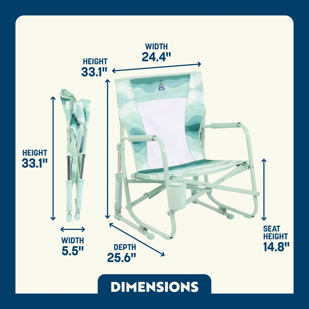 Patented Spring-Action Beach Rocker - Choice 712 - Freestyle Rocker Portable Outdoor Folding Chair Detail