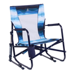 Patented Spring-Action Beach Rocker - Choice 712 - Freestyle Rocker Portable Outdoor Folding Chair - Blue Beach Wave