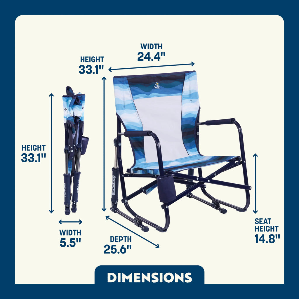 Patented Spring-Action Beach Rocker - Choice 712 - Freestyle Rocker Portable Outdoor Folding Chair Detail