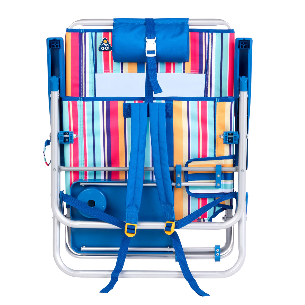 Sand-Friendly Big Surf with Slide Table - Choice 334 - Multi-Position Outdoor Beach Chair with Pillow Detail