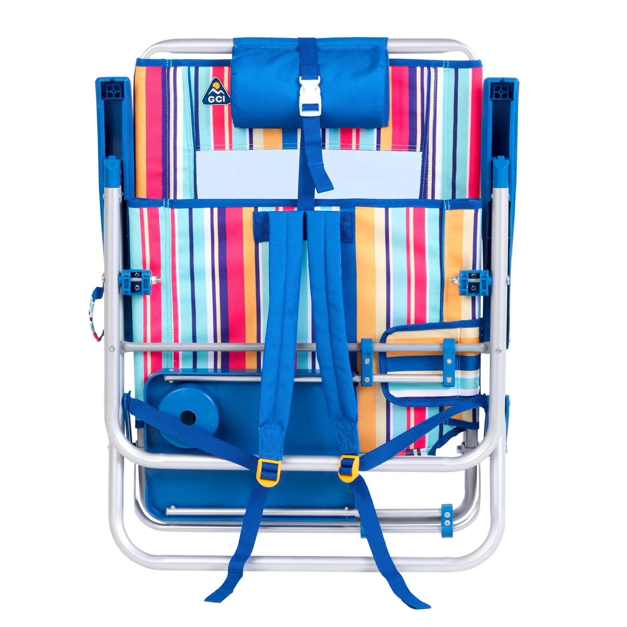 Sand-Friendly Big Surf with Slide Table - Choice 334 - Multi-Position Outdoor Beach Chair with Pillow Detail