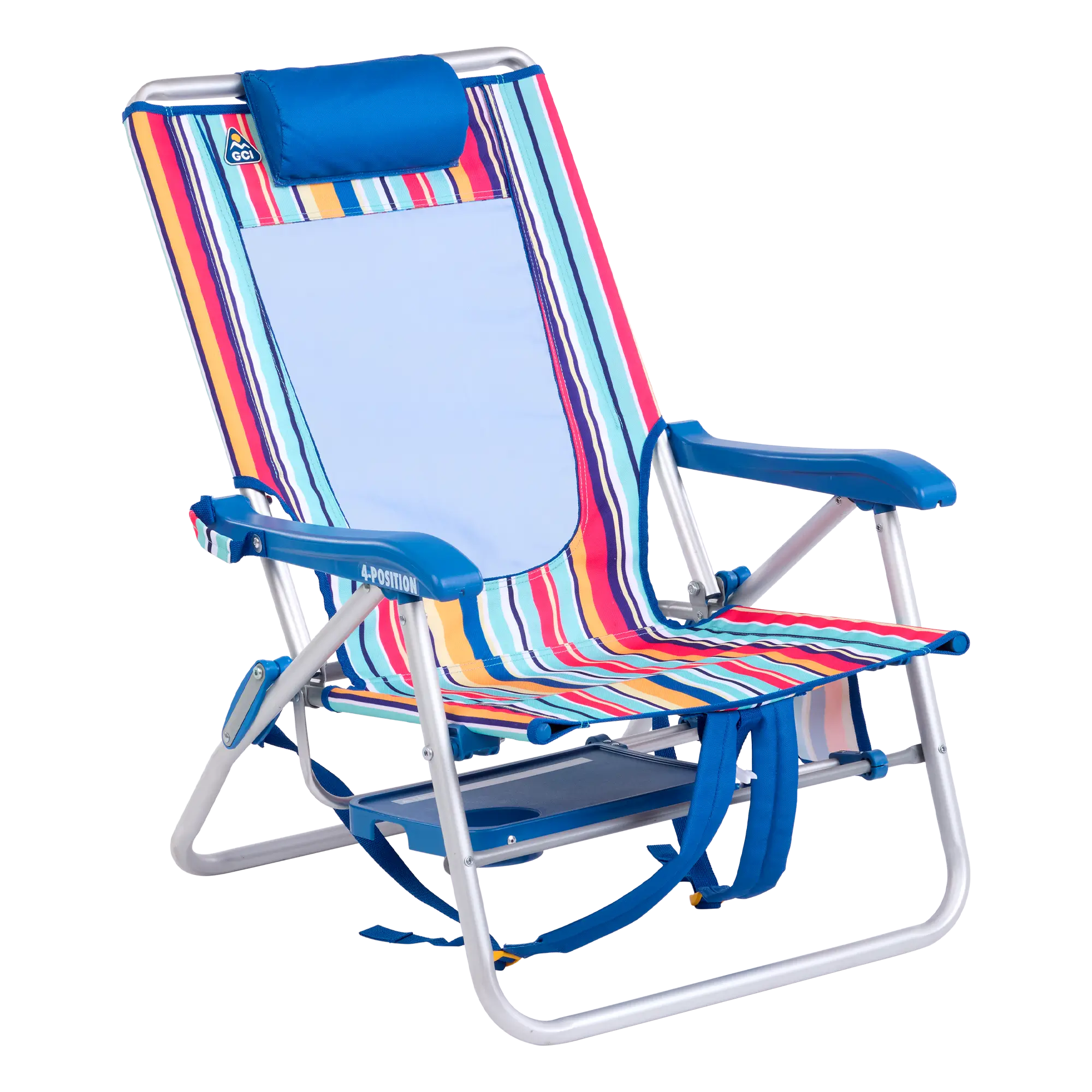 Sand-Friendly Big Surf with Slide Table - Choice 334 - Multi-Position Outdoor Beach Chair with Pillow Detail