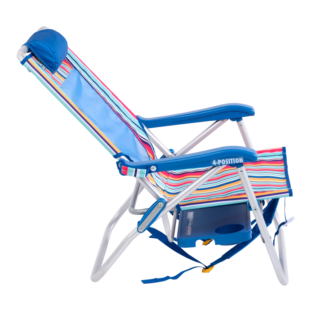 Sand-Friendly Big Surf with Slide Table - Choice 334 - Multi-Position Outdoor Beach Chair with Pillow Detail