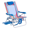 Sand-Friendly Big Surf with Slide Table - Choice 334 - Multi-Position Outdoor Beach Chair with Pillow - Multi Stripe