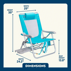 Sand-Friendly Big Surf with Slide Table - Choice 334 - Multi-Position Outdoor Beach Chair with Pillow Detail
