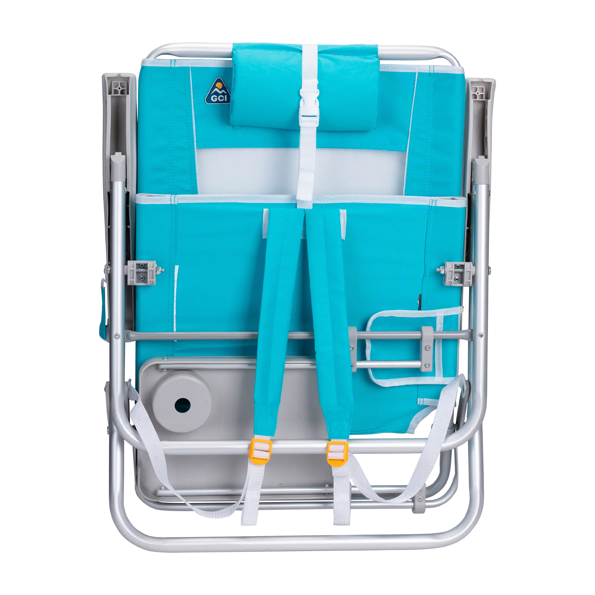 Sand-Friendly Big Surf with Slide Table - Choice 334 - Multi-Position Outdoor Beach Chair with Pillow Detail