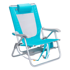 Sand-Friendly Big Surf with Slide Table - Choice 334 - Multi-Position Outdoor Beach Chair with Pillow Detail