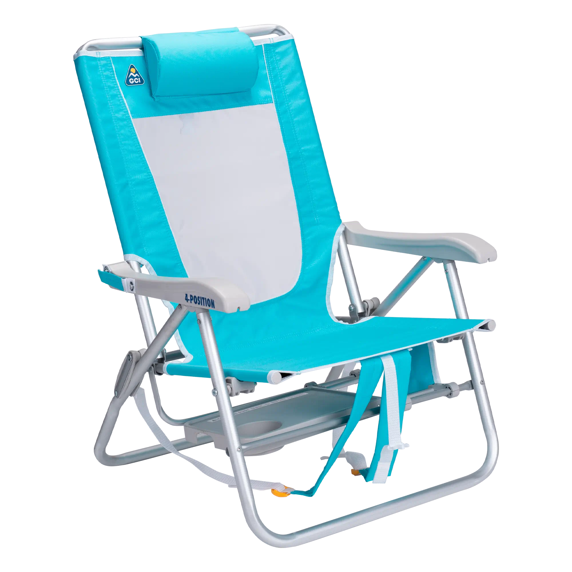 Sand-Friendly Big Surf with Slide Table - Choice 334 - Multi-Position Outdoor Beach Chair with Pillow Detail