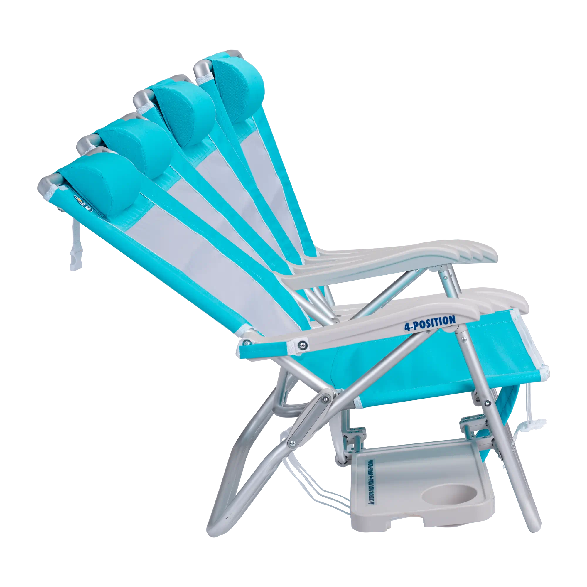 Sand-Friendly Big Surf with Slide Table - Choice 334 - Multi-Position Outdoor Beach Chair with Pillow Detail