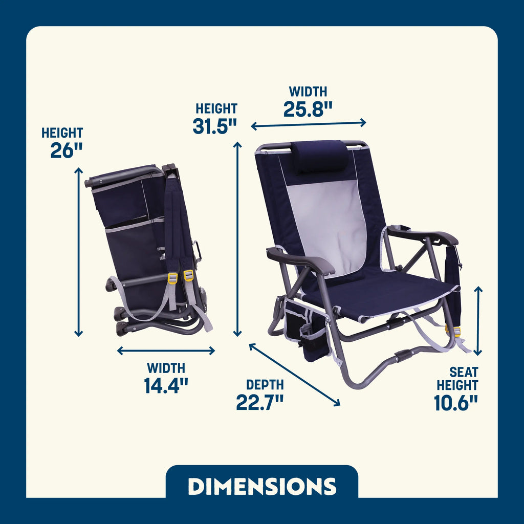 Ultra-Compact Bi-Fold Slim Event Chair - Choice 334 - Pico Compact Folding Camp Chair with Carry Bag Detail