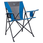 Ultra-Compact Comfort Quad Chair - Choice 989 - Premium Slim-Fold Compact Chair with Messenger Bag - Heathered Royal