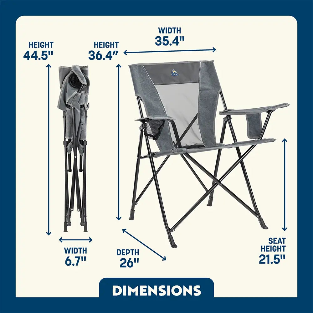 Ultra-Compact Comfort Quad Chair - Choice 989 - Premium Slim-Fold Compact Chair with Messenger Bag Detail