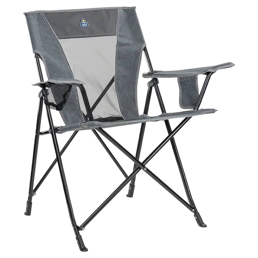 Ultra-Compact Comfort Quad Chair - Choice 989 - Premium Slim-Fold Compact Chair with Messenger Bag - Heathered Pewter