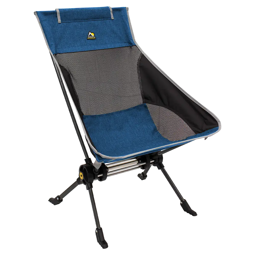 Patented Spring-Action ComPack Rocker - Choice 980 - Freestyle Rocker Portable Outdoor Folding Chair - Heathered Royal