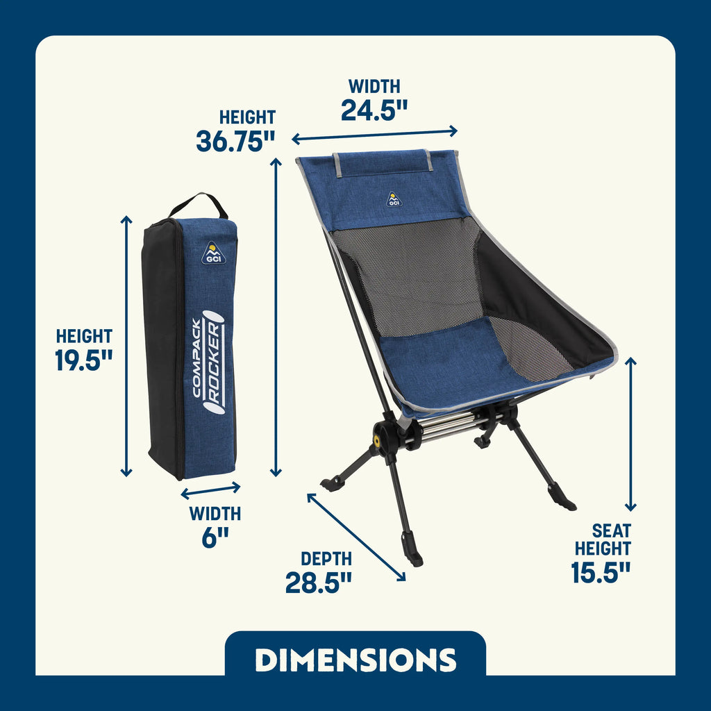 Patented Spring-Action ComPack Rocker - Choice 980 - Freestyle Rocker Portable Outdoor Folding Chair Detail