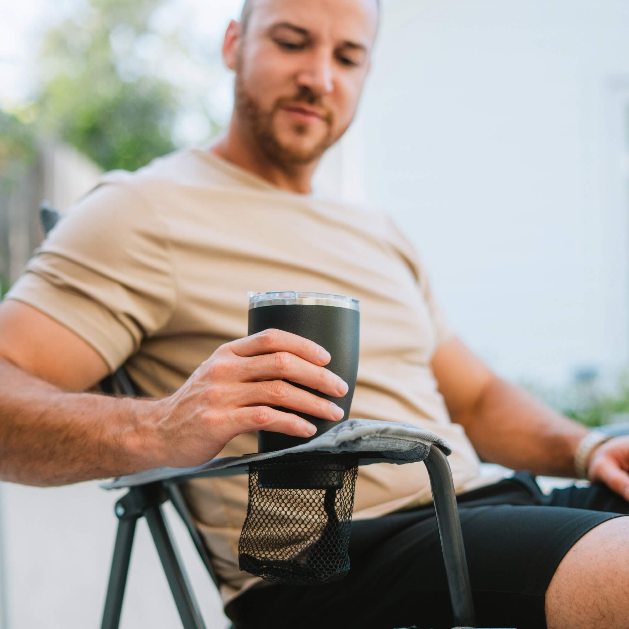 Ultra-Compact Comfort Quad Chair - Choice 989 - Premium Slim-Fold Compact Chair with Messenger Bag Detail