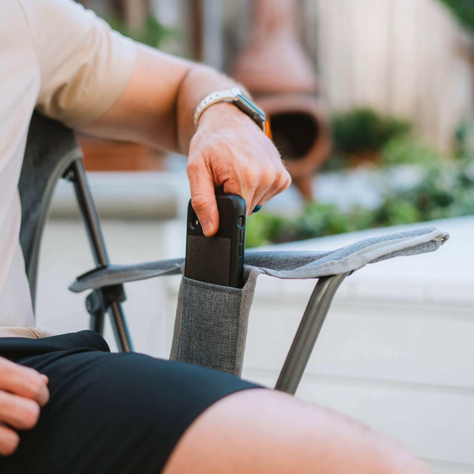 Ultra-Compact Comfort Quad Chair - Choice 989 - Premium Slim-Fold Compact Chair with Messenger Bag Detail