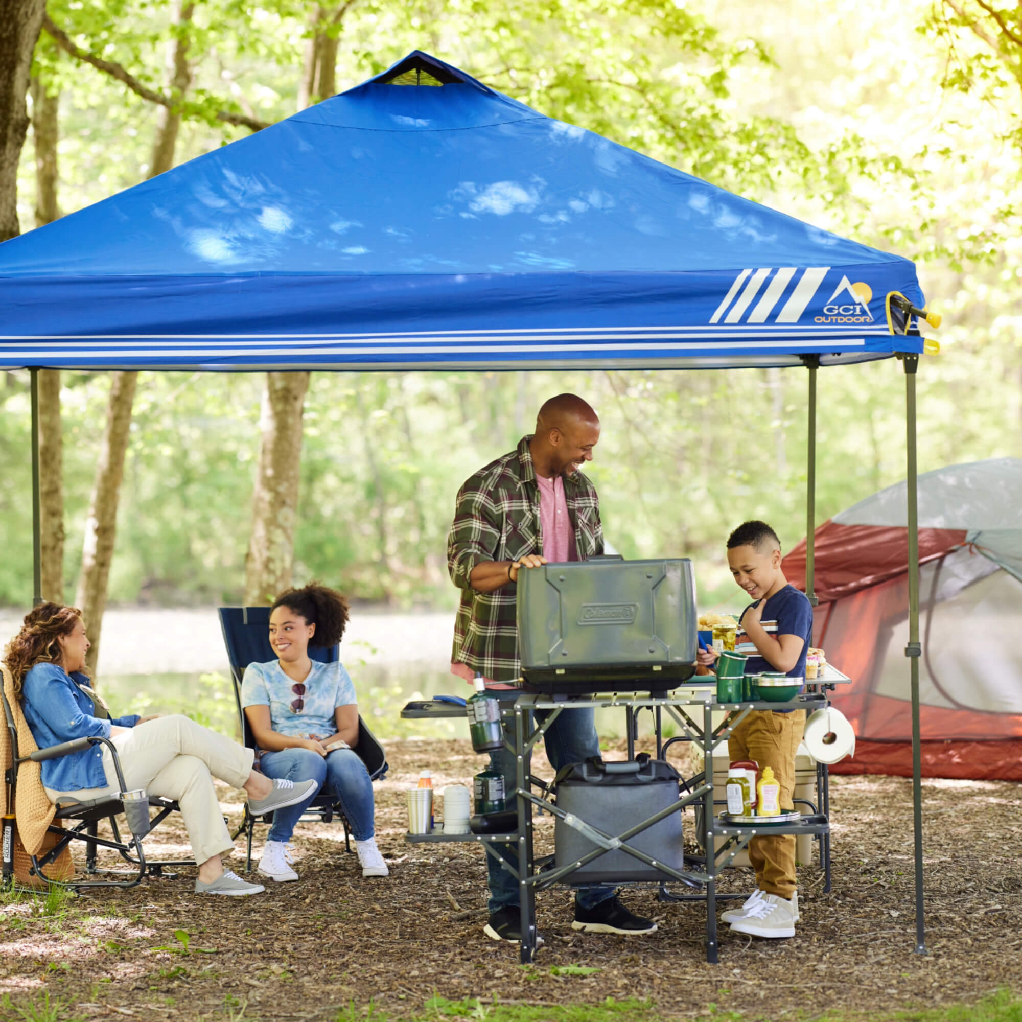Heat-Resistant Tool Slim-Fold Cook Station - Choice 575 - Heat-Resistant Over-Fire Grill Rack for Camping Detail